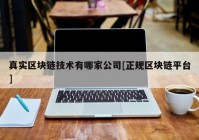 真实区块链技术有哪家公司[正规区块链平台]