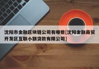 沈阳市金融区块链公司有哪些[沈阳金融商贸开发区互联小额贷款有限公司]